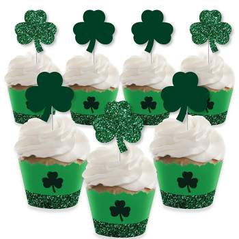 Big Dot of Happiness St. Patrick's Day - Cupcake Decoration - Saint Paddy's Day Party Cupcake Wrappers and Treat Picks Kit - Set of 24