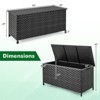 WELLFOR 85gal Outdoor Wicker Storage Box with Removable Liner and 2 Wheels Black - 3 of 3