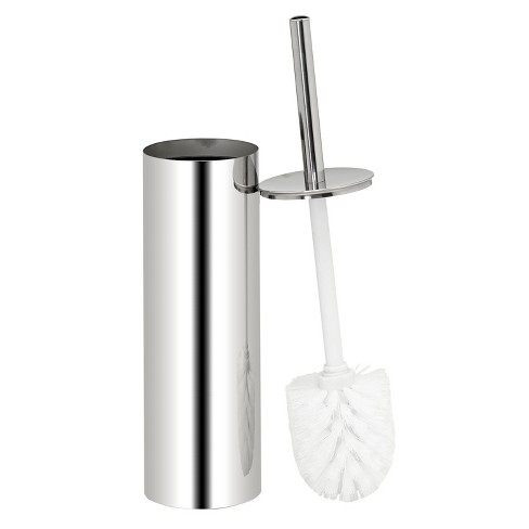 Stainless Steel Toilet Brush & Canister Set - Round