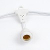 Novelty Lights 25 Feet Heavy Duty Light Strings and Sets with 25 Suspended E17 Sockets, White Wire PVC Stringer, 12" Spacing, End-To-End Connectable - 4 of 4
