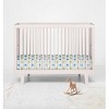 Bacati - Morocan Tiles Aqua/Lime/Gray Muslin 100 percent Cotton Universal Baby US Standard Crib or Toddler Bed Fitted Sheet - 4 of 4
