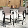 Crestlive Products Sunbrella Outdoor Bar Stool Set of 2 Aluminum Patio Counter Height Barstools - 2 of 4