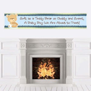 Big Dot of Happiness Boy Baby Teddy Bear - Baby Shower Decorations Party Banner - 1 of 4