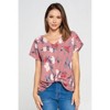 WEST K Women's Leah V Neck Short Dolman Sleeve Front Knob Blouse - 2 of 3