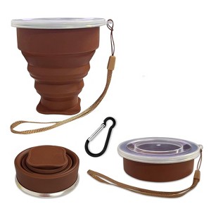 Itopfox 200ML Collapsible Silicone Cup - Foldable Expandable Drinking Mug for Travel, Camping, Hiking, Outdoor Sports, Coffee, Reusable & Portable - 1 of 4