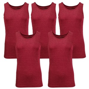 Galaxy By Harvic Men's Heavyweight Ribbed Tank Top-5 Pack - 1 of 4