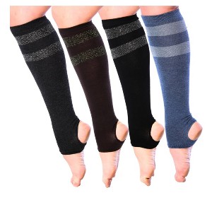 Tipi Toe Women's Stirrup Yoga Socks, Lightweight Knee-High Leg Warmers, Open Heel Non-Slip Design. Ideal for Yoga & Dance - 1 of 1