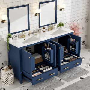 Whisen 30 in. Bathroom Storage Cabinet Bathroom Vanity with 2 Soft Closing Doors and Drawer - 1 of 4