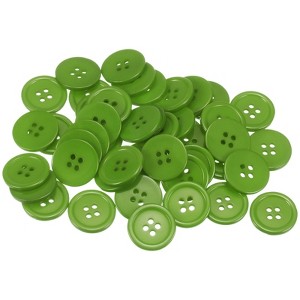 Unique Bargains Resin Craft Snap Round Flat 4-Hole Sewing Buttons 50 Pcs - 1 of 4