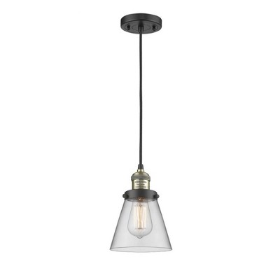 Cone - 1 Light Cord Hung Mini Pendant In Industrial Style-8 Inches Tall and 6 Inches Wide