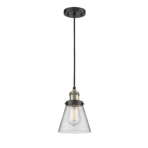 Cone - 1 Light Cord Hung Mini Pendant In Industrial Style-8 Inches Tall and 6 Inches Wide - 1 of 1