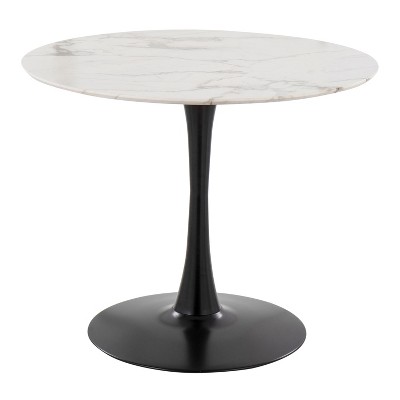 Sapphtopaz Round Dining Table Kitchen Table Industrial Dining Table in Antique Metal and Wood for Dining Room, Small Spaces