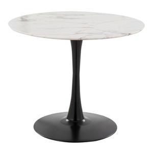 Sapphtopaz Round Dining Table Kitchen Table Industrial Dining Table in Antique Metal and Wood for Dining Room, Small Spaces - 1 of 4