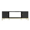 HDZNVF 70 Inch TV Stand, Heavy Duty Wood Media Entertainment Center Console with Cabinet Storage and Open Shelves - 2 of 4