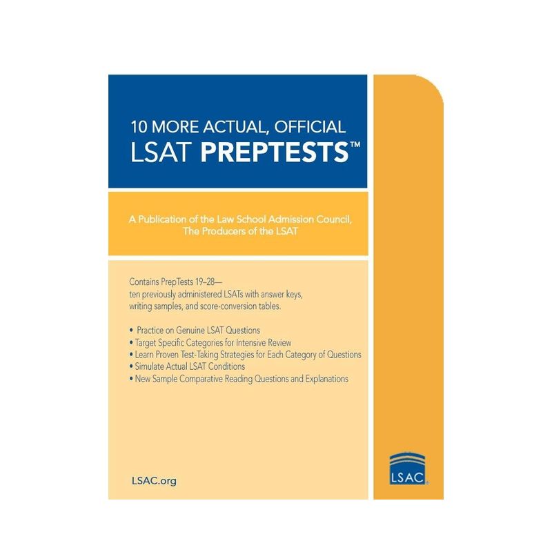 10 More, Actual Official LSAT Preptests - by  Law School Admission Council (Paperback), 1 of 2