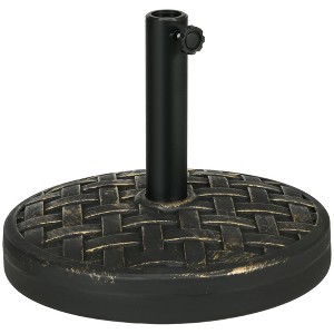 Okak 18IN Patio Umbrella Base with 40 Lbs Concrete Weight, Umbrella Stand for 1.5-2IN Umbrella Poles, Cantilever Umbrella Base for Poolside, Bronze - 1 of 4