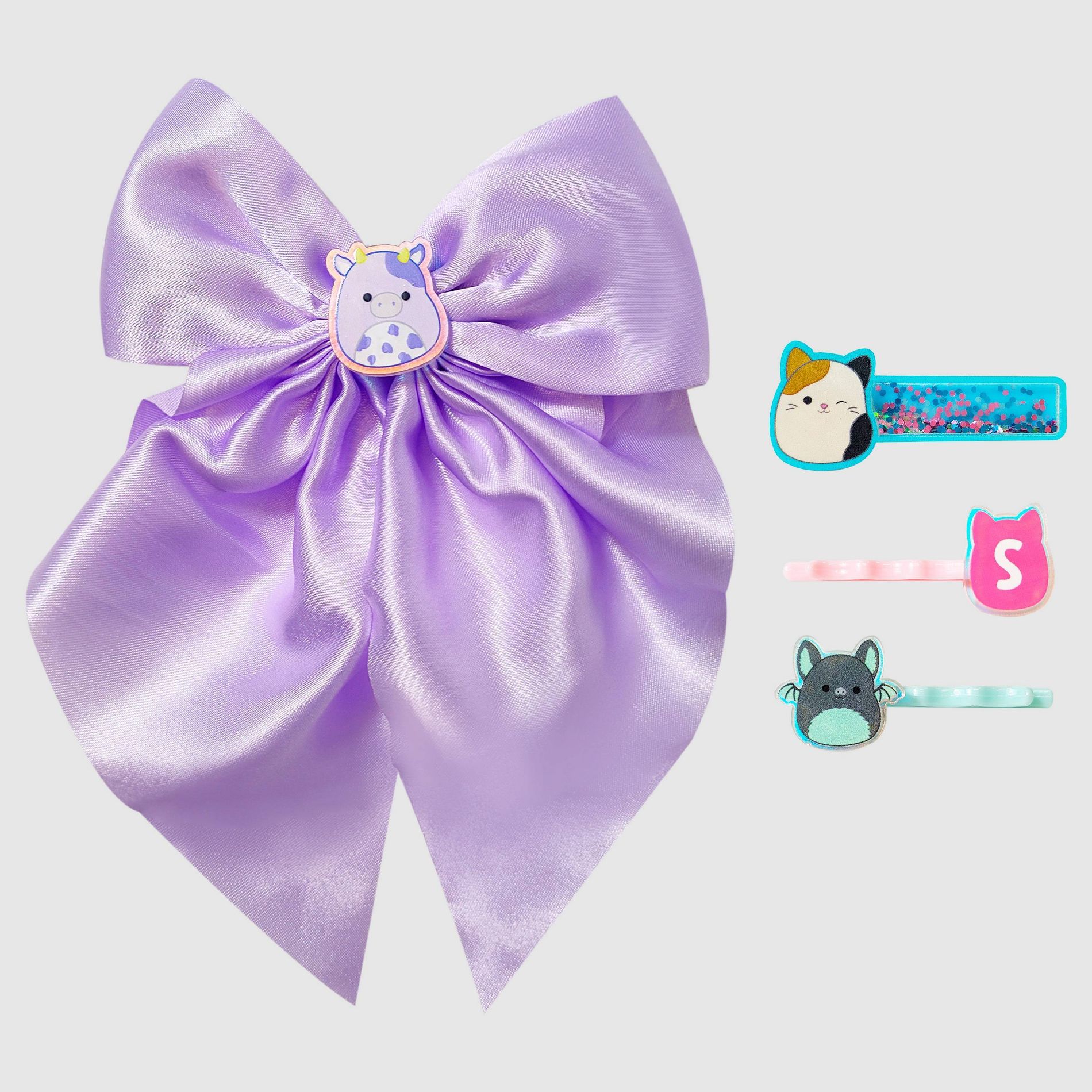 Girls' Squishmallows 4pc Hair Clips and Pin Set