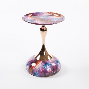 GDFStudio Scott  21.2" H Elegance Mermaid Tail Metal Pedestal End Table - 1 of 4