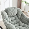 Dolonm Lazy Chair with Ottoman, Modern Lounge Accent Chair with Armrests, Side Pocket & Footrest, Soft Upholstered Reading Chair for Small Spaces - 3 of 4