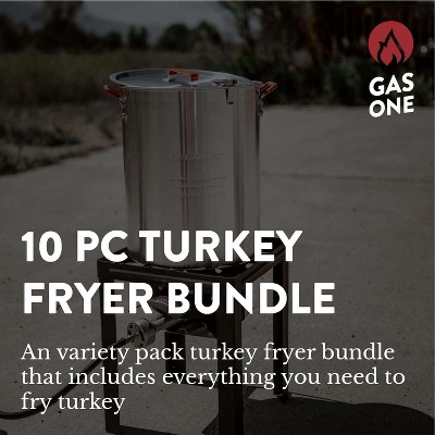 GasOne 30QT Turkey Fryer and 10QT Fish Fryer Set, Seafood Boil Steamer, Crawfish Boiler, Outdoor Cooker for Crab, Shrimp, Lobster