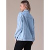 INSPIRE CHIC Women's Long Sleeve Turndown Collar Button Down Oversized Denim Jacket with Pockets - 4 of 4