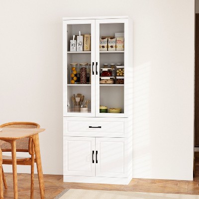 FUFU&GAGA Large Combo Storage Cabinet Glass Door Display Cabinet Combined Cabinet Organiser