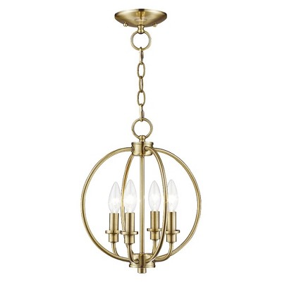 Livex Lighting Milania 4 - Light Chandelier in  Antique Brass