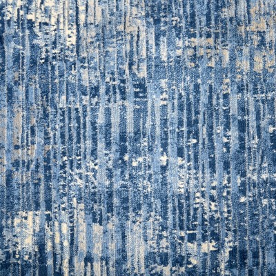 Melrose Lorenzo Blue Abstract 6' x 9' Synthetic Area Rug