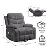 Oversized Recliner Chair, 360 Swivel Rocker Recliner, Manual Glider Chair with Cup Holder, Massage and Heat, Small Single Sofa Chairs - 2 of 4