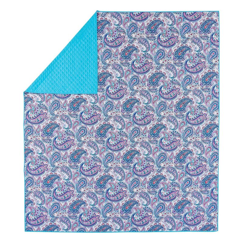 Vera Bradley 3pc Haymarket Paisley Quilt Set Blue/Purple, 5 of 8