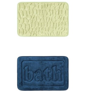 Unique Bargains 2Pcs Memory Foam Water Absorbent Quick Dry Non-Skid Bottom Soft Bathroom Rugs - 1 of 4