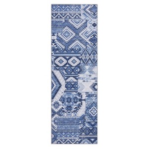 Washable Vintage Patchwork  Printed Rug Non Slip Low Pile Rug Soft Throw Floor Cover Foldable Indoor Carpet for Living Room Bedroom Playroom - 1 of 4
