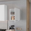 GlasFlength Kitchen Storage 1 Door Kitchen Wall Cabinet Internal Shelves Cabinet Storage Cupboard for Kitchen, White, 13.1"*19.7"*23.6" - 2 of 4