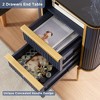 OKD Modern Nightstand w/Charging Station & Faux Marble Tabletop, Luxury Bed Side Table - 3 of 4
