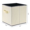 Unique Bargains Square Fabric Collapsible Storage Basket Bin with Handle 3 Pcs - 4 of 4