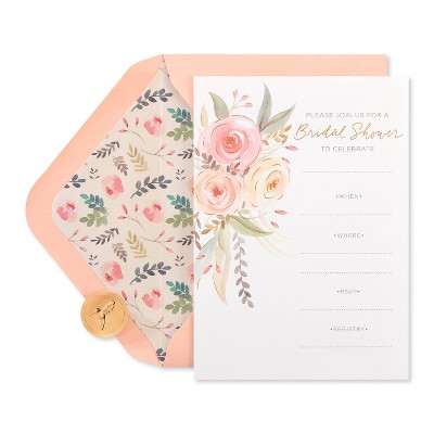 20ct Wedding Invitation Cards Coral Floral - PAPYRUS