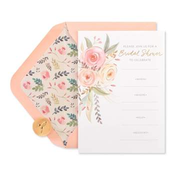20ct Wedding Invitation Cards Coral Floral - PAPYRUS