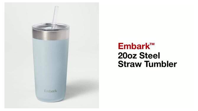 20oz Steel Straw Tumbler - Embark™, 2 of 8, play video