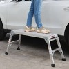 FURNIinspire Ladders Work Platform Aluminum Portable Bench Folding Ladder, Household Step Stool Ladder Foldable, Silver, 39.49"*12.17"*20.28" - 2 of 4