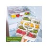 Divided Snack Box With Lid, Clear Food Storage Container With Colorful Compartments, Reusable Bento Organizer For Snacks, Fruits, Nuts, And Meal Prep - 3 of 4