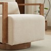 Sapphtopaz Linen Swivel Accent Chair Upholstered Swivel Bedroom Chair with High Backrest Wood Armchair Accent Chairs for Living Room, Nursery - 4 of 4