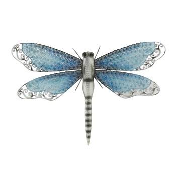 Eclectic Metal Dragonfly Wall Decor Turquoise - Olivia & May