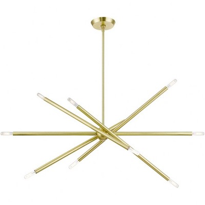 Soho Satin Brass 10-Light Sputnik Linear Chandelier