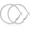 6-Pair Stainless Steel Hoop Earring Set - Silver Tone Hypoallergenic Studs for Women - 4 of 4