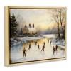 Stupell Industries Vintage Winter Ice Skaters Floating Frame Canvas Art - 2 of 4
