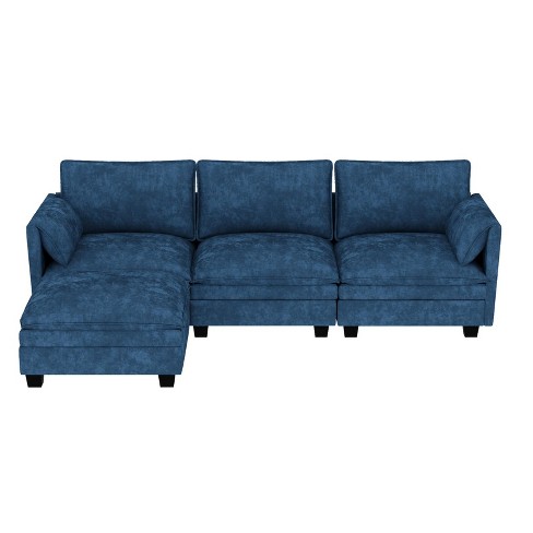 Christopher Knight Home 107.8" L-Shaped 3 Seater Sofa with Ottoman - image 1 of 4