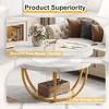 Kumasinova 2-Tier Round Wood Coffee Table,31.49" Center Dining Table with Bottom Shelf for Living Room,Bedroom,Meeting Room - 4 of 4