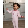 MiniMoi Baby and Toddler "Teddy Snuggles" Embossed Cotton Rich Velour Footie - 2 of 4
