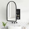 MAYEERTY 24 x 35.8in Modern Arch Bathroom Medicine Cabinets, Metal Framed Wall Mirror with Storage, Black - 2 of 4