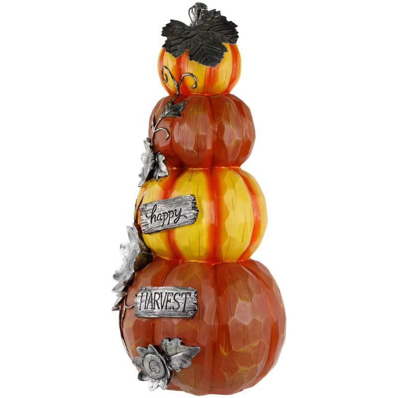 Northlight 18.25” Stacked Pumpkins 'Happy Harvest' Fall Outdoor Decoration, 3 of 7